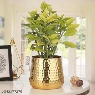 Gold  Metal Planter Pot