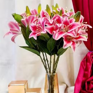 3 Head Lily Artificial Flowers Sticks