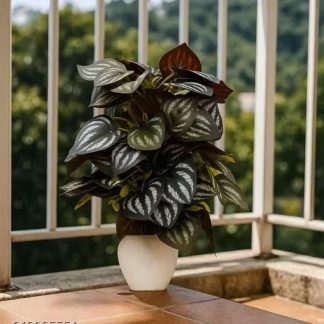 Green Leaf  White Pot