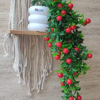 Artificial Cherry Hanging Bail/ Bunch/Fruits with White Pot