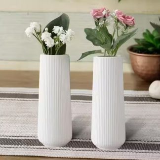 Pack of 2 Unbreakable Plastic Flower Vases